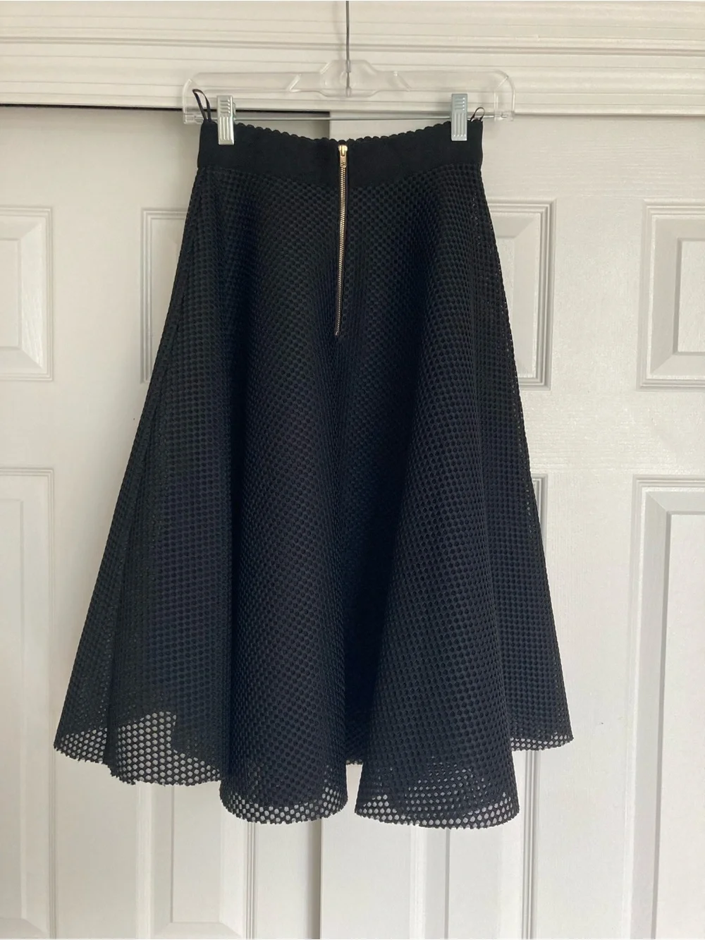 ASOS Black Textured Midi A-Line Skirt